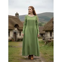 Retrò Vintage Medievale Rinascimento Vestito Costume di fantasia Abito Tunica Vichingo Ranger Costume Per donna Celtico Vichingo Halloween Carnevale Performance LARP Fiera Rinascimentale Adulti