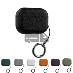 Étui AirPods 4 3 2 1 de luxe à motif de peau de Litchi avec crochet coque de protection couverture souple pour AirPods Pro 1ère 2e génération