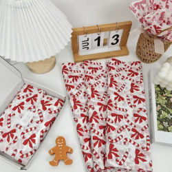 10/50pcs Christmas Candy Pattern Wrapping Paper,Durable Holiday Gift Box Filling & Party Decor,Christmas Decorations