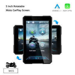 Maxca 5 inch Rotatable Motorcycle Screen with Apple Carplay Android Auto IPX7 Waterproof Motorcycle Navigator, TPMS Optional