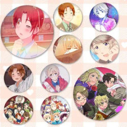 Anime Hetalia World Stars Badges Badge Metal Brooch For Bag Clothes Hat Decor Jewelry Accessories Gifts