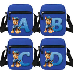 Cute PAW Patrol Blue Oxford Shoulder Bag Letter A-Z Durable Mini Mobile Phone Bags Waist Pack Children Crossbody HandBags Gifts