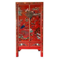 Armadio in legno rosso 80x38,5x174,5h cm