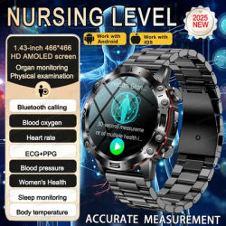 2025 Upgraded New Health Laser Diagnosis ECG+PPG SmartWatch Men Precise Blood Pressure Body Fat Uric Acid Monitor HD Call Watch