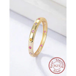 Bague personnalisée en argent Sterling 925 pour femmes, couleur Mangxing dorée, Zircon, mode anniversaire, bijoux fins de haute qualité