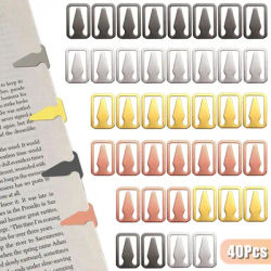 40Pcs Book Darts Bookmarks Mini Thin Stainless Steel Book Line Markers Page Marker Clips for Reading Teacher Student Book Lovers