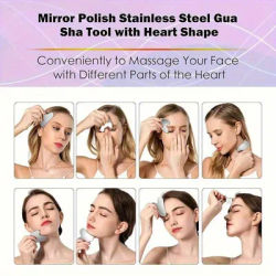 Stainless Steel Gua Sha Board Summer Cooling Light Beige Tightening Tool and Dark Circles Improvement Professional Beauty Kit