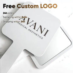 Free Custom LOGO Makeup Mirror with Handle Beauty Ultrathin High Definition Square Portable Mirrors Wedding Mother's DAY Gift