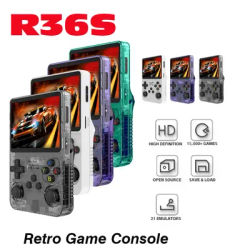 128G R36S retro game console 3.5-inch Linux open-source system portable handheld game console with 64G 128G for children gifts