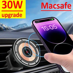 Chargeur magnétique sans fil pour voiture 30W, support de téléphone pour iPhone 15 14 13 12 11 Pro Max, Station de charge rapide