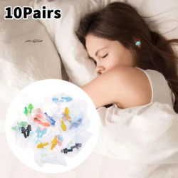 10Pairs Silicone Anti-Noise Earplugs Noise-Canceling Sponge for Noise Reduction Sleep & Work Snoring Relief