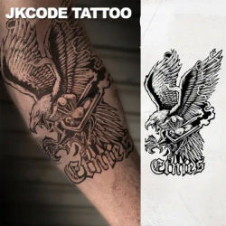 Cool Personalized Men's Arm, Chest, Thigh, Waterproof Ink Tattoo Sticker, Motorcycle Eagle Design, Daily Life, Party Use, Long-Lasting and Durable Temporary Tattoo Can Maintain 3-7 Days