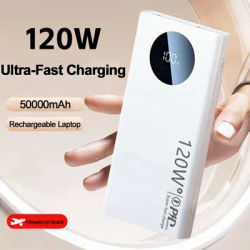 Batterie externe 120W charge rapide 50000mAh chargeur de batterie Portable très haute capacité Powerbank mobile pour iPhone Samsung Huawei