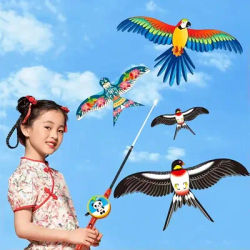 Children kite flying fishing line PE kites Outdoor toys wind plastic kite beach kites line butterfly kite snake koi weifang kite