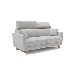 Divano letto con poggiatesta regolabili 180 cm grigio