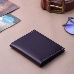 '100% Espresso Leather Bi-Fold Card Holder Wallet for Men'