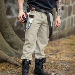 Medievale Rinascimento Pantaloni da pirata Pirata Vichingo Tinta unica Costume Per uomo Vichingo Costumi da pirata Halloween Carnevale Vacanza Festa / Sera LARP Adulti Pantaloni Primavera Estate