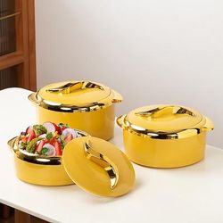 set scaldavivande touch, casseruola termica da 3 pezzi con coperchio, contenitore isolato in acciaio inox per alimenti caldi/freddi, pentole antiaderenti, moderno guscio in ABS