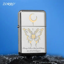 ZORRO Z790 Autumn Water Eye-Plated Nickel Oil Lighter Carving Creative Personality Simple Fashion Gift for Girlfriend