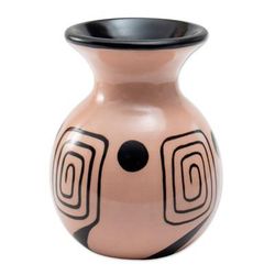 Spiral of Time,'Modern Chulucanas Ceramic Decorative Vase with Spiral Motifs'