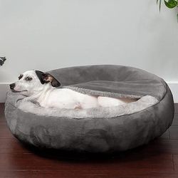 cuccia per cani di piccola taglia, cuccia per gatti con coperta con cappuccio, accogliente e di lusso, cuccia per cuccioli, ciambella rotonda, calmante, anti-ansia, cuccia per cani a forma di grotta