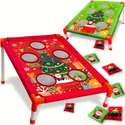 Christmas Bean Bags Toss Carnival Games Cornhole Outdoor Toys for Kids Backyard Game Sports Lawn Yard Games Xmas Birthday Gift