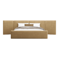 Apogee Bed Camel Velvet