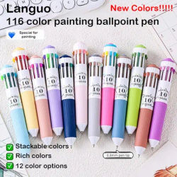 10-in-1 Colored Multicolor Ballpoint Pen Set 0.8mm 30/60 Colors Pens Fine Point Retractable Ballpoint Pens for Office School