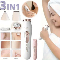 Three-in-One Portable Digital Electric Shaving and Hair Removal Set - USB-Charged Underarm Razor, Bikini Hair Trimmer