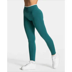 Seamless Gym Leggings Woman Solid Color Yoga Pants White Edge Waist Tight High Waist Hip Lifting Sports Pants Running Leggings