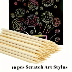 10pcs Scratching Pens without paper, Scratch-off Art Stylus, Paper Brush Coloring Stylus Scraper Tool Scraping Paper Brush