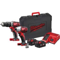 M18 Bpp2c-402c - Pack 2 Produits 18v Composé De : M18 Bpd-0 + M18 Bid-0 + 2 Batterie 40ah Red Li-ion + Chargeur M12-18c+ Coffret - Milwaukee