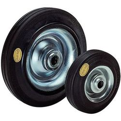 roue acier d=200mm f=350kg long moy=60mm b dge caoutchouc