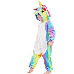 Costume da band di animali Pigiama Kigurumi Costume di fantasia Costume tutina Fantasia animale Unicorno Pony Caldo Costume Divertente Comodo Bambini Unisex Ragazzi e Ragazze Natale Halloween