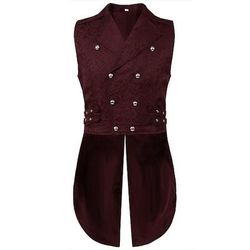 Punk Gotico Medievale Rinascimento Gilet Senza maniche Cavaliere Costume Per uomo Reale Mascherata Feste Performance Mascherata Adulti Gilet