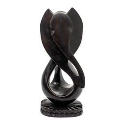 Twin Elephant I,'Hand Carved Teak Wood Elephant Sculpture'
