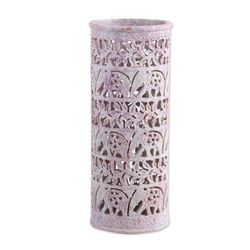 'Elephant Jungle' - Handcrafted Natural Soapstone Decorative Vase