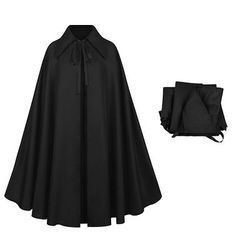 Retrò Vintage Punk Gotico Medievale Mantello con Cappuccio Scialli Tinta unica Costume Unisex Vichingo Notte di Valpurga Halloween Carnevale Mascherata Festa Sera Adulti Mantello