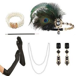 Anni 1920 Fascia Flapper Il grande Gatsby Senza colletto Costume Per donna Carnevale Mascherata Feste Mascherata Adulti 1 Bracciale Guanti Altri Accessori