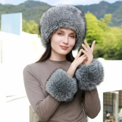 Chapeau d'hiver en fausse fourrure pour femme, Protection chaude des oreilles, casquette de Ski de neige, coupe-vent, chapeau russe, Bonnet féminin en fausse fourrure de renard, chapeau de bombardier