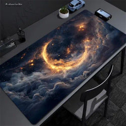 Grand tapis de souris d'art anime Moon XXL 90x40cm, tapis de bureau en caoutchouc antidérapant pour ordinateur portable, tapis de table long, tapis de clavier de jeu