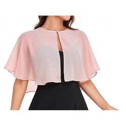 Coprispalle Scialli della Madre Scialli della Sposa Mantella Elegante Puro Casual Quotidiano Senza Maniche Chiffon Stole da matrimonio Con Colore puro Per Quotidiano Estate