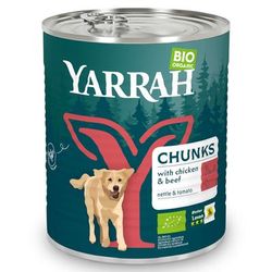 6x820g Beef with Tomato & Nettle Yarrah Organic Wet Dog Food