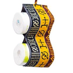 'Adinkra-Themed Double-Compartment 100% Cotton Tissue Holder'