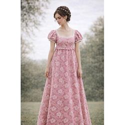 Retrò Vintage Medievale Rinascimento Lunghezza al pavimento Vestito Abito da Ballo Abito ispirato alla Reggenza A palloncino Jacquard Floreale Costume Per donna Halloween Carnevale Balli di fine anno