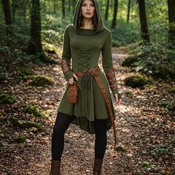 Set Retrò Vintage Medievale Rinascimento Vestito Armatura Cintura in Vita con accessori Lunghe Fata Costume Per donna Halloween Carnevale Mascherata Fiera Rinascimentale Festa a tema retrò Adulti