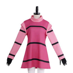 Anime Invader Zim Cosplay Costume Top Dress Alien Zim Pink Costume Dress with Gloves Halloween Party Suit For Women Girls