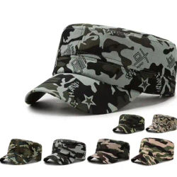 Chapeau de soleil camouflage à dessus plat, protection UV, casquette d'extérieur pour la pêche, la randonnée, l'entraînement, les voyages, l'été, pour étudiants, 1/2 pièces