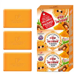 3pcs Turmeric Soap Cleansing and moisturizing handmade soap for bathing, face washing, and skin moisturization