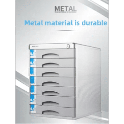 Lockable Aluminum Alloy File Cabinet with Drawers, Office Document Storage Organizer, Multi-Layer Desktop Filing Cabinet